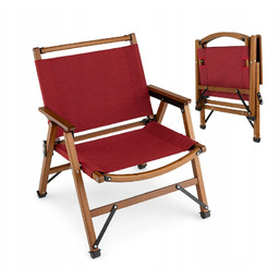 Krzesło turystyczne bambusowe składane z oparciem