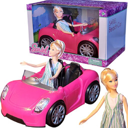 AUTO RÓŻOWY KABRIOLET SAMOCHÓD ZABAWKA DLA LALEK LALKI