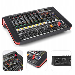 Powermikser studyjny 400W 8 Kanałów Bt Usb Xlr