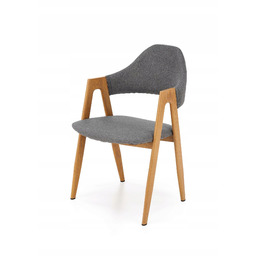 K344 Designerskie Krzesło z Podłokietnikami, Popielate