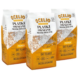 Ocelio Bezglutenowe Płatki Owsiane Premium 500g (ZESTAW 3szt.)