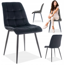 Krzesło tapicerowane welurowe do jadalni kuchni salonu Chic