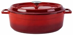 LAVA Metal Żeliwny garnek owalny czerwony, 7 l,
