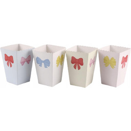 Torebki Pudełka na popcorn Papierowe 9,5x6,5x13,6cm 4 kolory