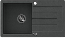 QUADRON Zlewozmywak 77x44 JOHNNY 111 czarny/stal, syfon HCQJ7744CZK