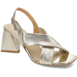 Armodo Złote Sandały Eleganckie Obuwie Na Stylowym Obcasie