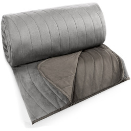 Narzuta 200 x 220 Pikowana Welurowa Luiz10 Stal