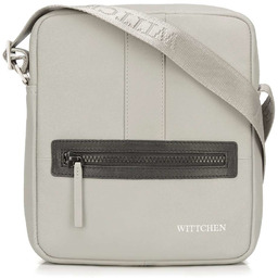 Męska listonoszka skórzana stębnowana mała