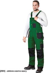 LH-FMN-B - Spodnie ochronne ogrodniczki FORMEN - zielono-czarno-szary