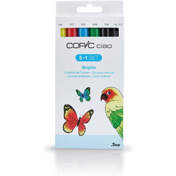 COPIC Ciao Marker 5+1 Set "Bright Colours", 5