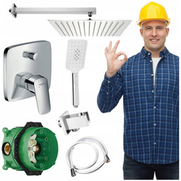 Zestaw Prysznicowy podtynkowy bateria Hansgrohe Logis Ibox deszczownica