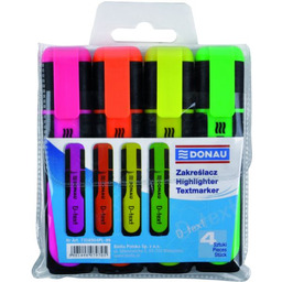 Zakreślacz DONAU D-TEXT 4 kol. fluorescencyjny - X08174