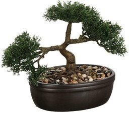Sztuczne drzewko bonsai w czarnej donicy
