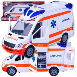 Ambulans Karetka Pogotowia Auto VAN Światła Dźwięki Otwierane