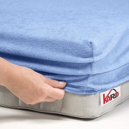 Prześcieradło frotte z gumką 200x200 błękitne F03-200