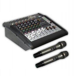Powermikser z dwoma mikrofonami P2 Audio Pms 206