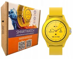 Smartwatch zegarek kolorowy młodzieżowy z gumowym paskiem żółty