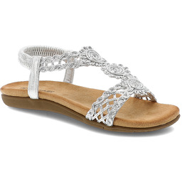 Artiker Srebrne Sandały Modne Obuwie Damskie