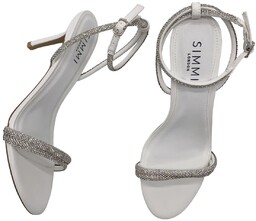 Buty damskie białe sandały na szpilce Simmi London