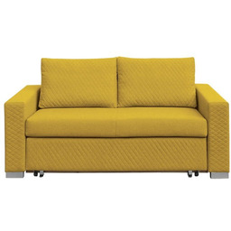 Sofa 2-osobowa tapicerowana żółta Derpik