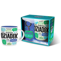 Kubek ceramiczny z napisem Najlepszy Dziadek + brelok