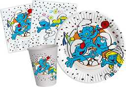Party Tableware Set Smurfs for 8 people (36