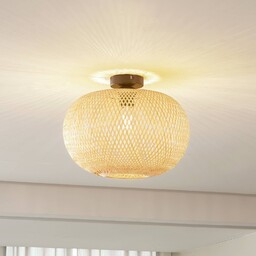 Lampa sufitowa Kessia Lindby, możliwość ściemniania, jasne drewno,