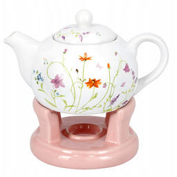 Ceramiczny dzbanek do herbaty z podgrzewaczem 1L Imbryk