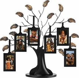 Americanflat Brązowe drzewo genealogiczne z 6 wiszącymi ramkami
