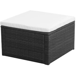 Edinos N Czarny puf ogrodowy z poduszką -