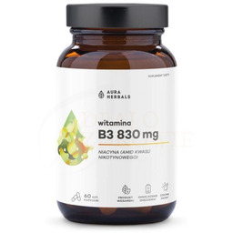 Witamina B3 830 mg, niacyna, Aura Herbals, 60
