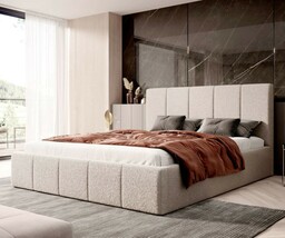 Łóżko tapicerowane z pojemnikiem SFG0116 160x200 Boucle Beżowy