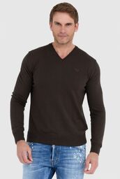 LA MARTINA Brązowy sweter męski z wełną