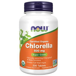 NOW Chlorella 500mg, 200 tabletek