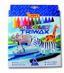 Kredki świecowe trójkątne 24 kolorów - JOVI