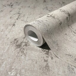 Beżowa Tapeta Imitacja Betonu Przecierana Winylowa