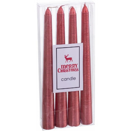 Zestaw 4 Świece Czerwony 20 cm