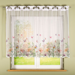Markizeta ŁĄKA Z MOTYLAMI Firanka żakardowa gotowa