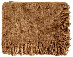 Bazar - Bizar - Brązowy koc ręcznie tkany