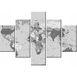 70 100cm obraz 5 elem World map druk