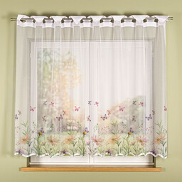 Markizeta ŁĄKA Z MOTYLAMI Firanka żakardowa gotowa