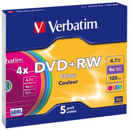 VERBATIM Płyta Color Slim DVD+RW, 4.7 GB, 4x