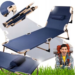 ŁÓZKO TURYSTYCZNE SKŁADANE POLOWE Z REGULACJĄ LEŻANKA KANADYJKA