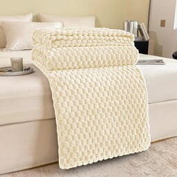 Koc Mikrofibra Tłoczony HONEY 160x200 Ecru