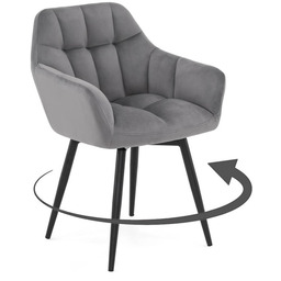 Krzesło obrotowe FREJA welur szary noga czarna