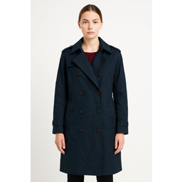 TOMMY HILFIGER GRANATOWY DWURZĘDOWY PŁASZCZ BAWEŁNIANY 46 6BA