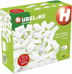 Hubelino #420602 60-częściowy zestaw klocków, białe klocki, kompatybilne