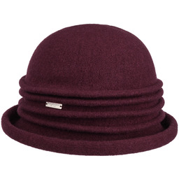 Kapelusz z Sukna Welnianego Rikke by Seeberger, bordowy,