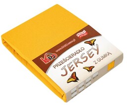 Prześcieradło jersey z gumką 140x200 musztardowe słoneczne P05-140