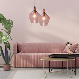 Nowa Lampa wisząca szklana Paso, możliwość ściemniania, fioletowy